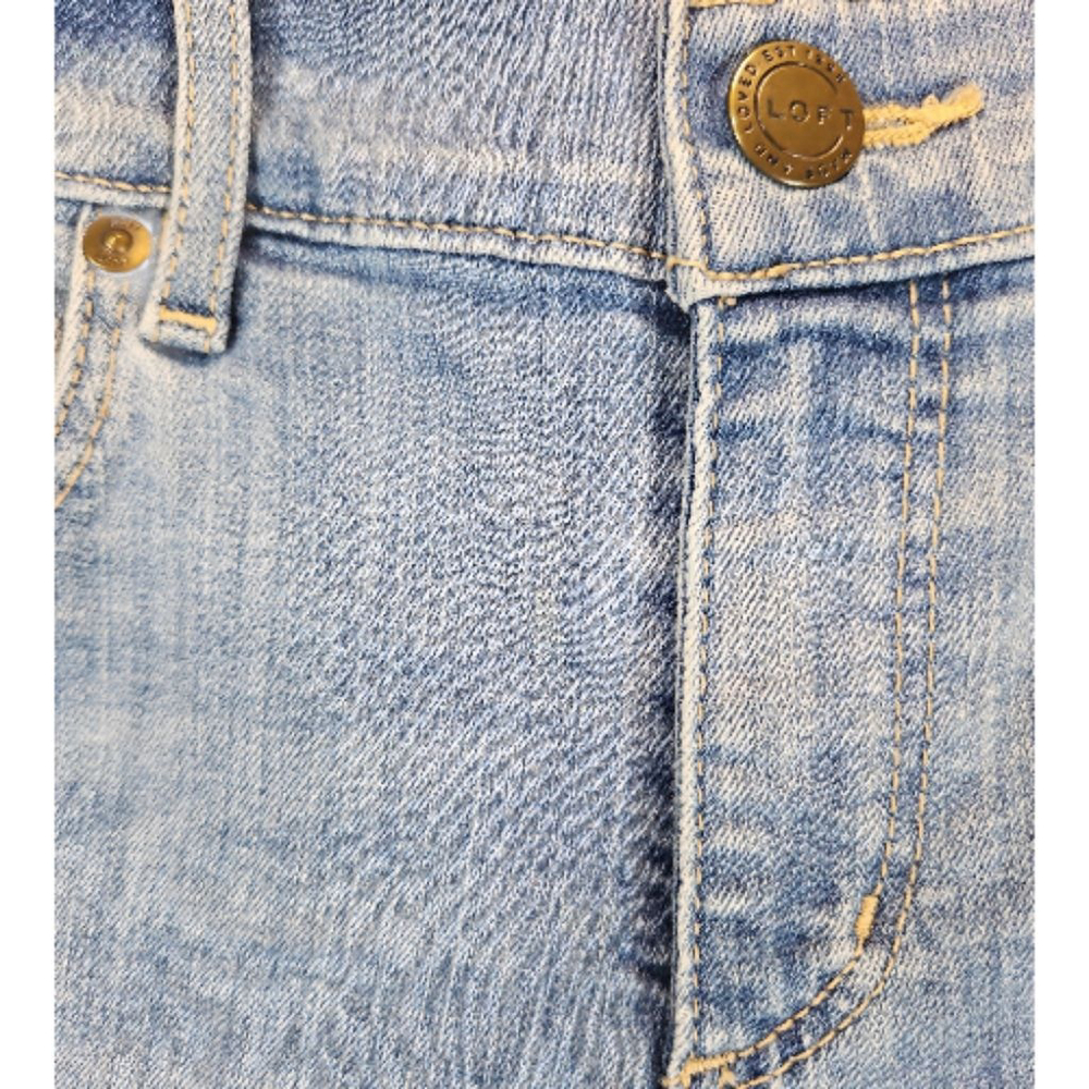 Ann Taylor LOFT Capri Jeans w/ Nautical Rope Laced Hems Size 4 - Picture 4 of 9